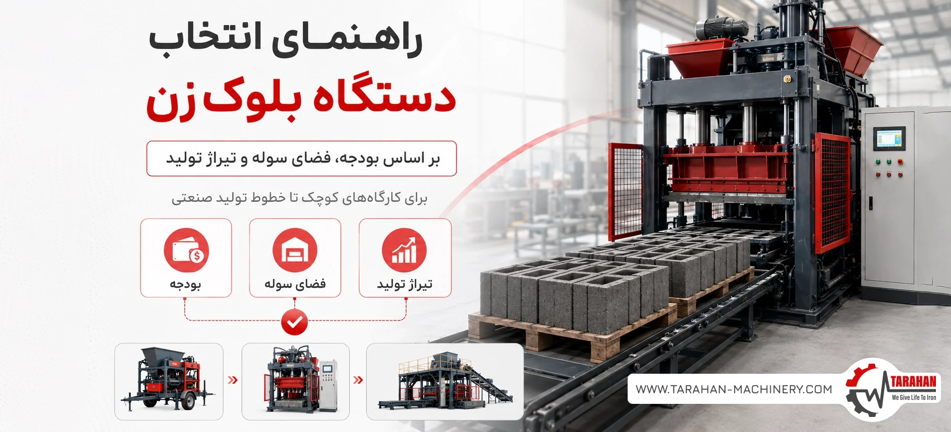 راهنمای انتخاب دستگاه بلوک‌زن برای کارگاه‌ها بر اساس بودجه، فضای سوله و تیراژ تولید